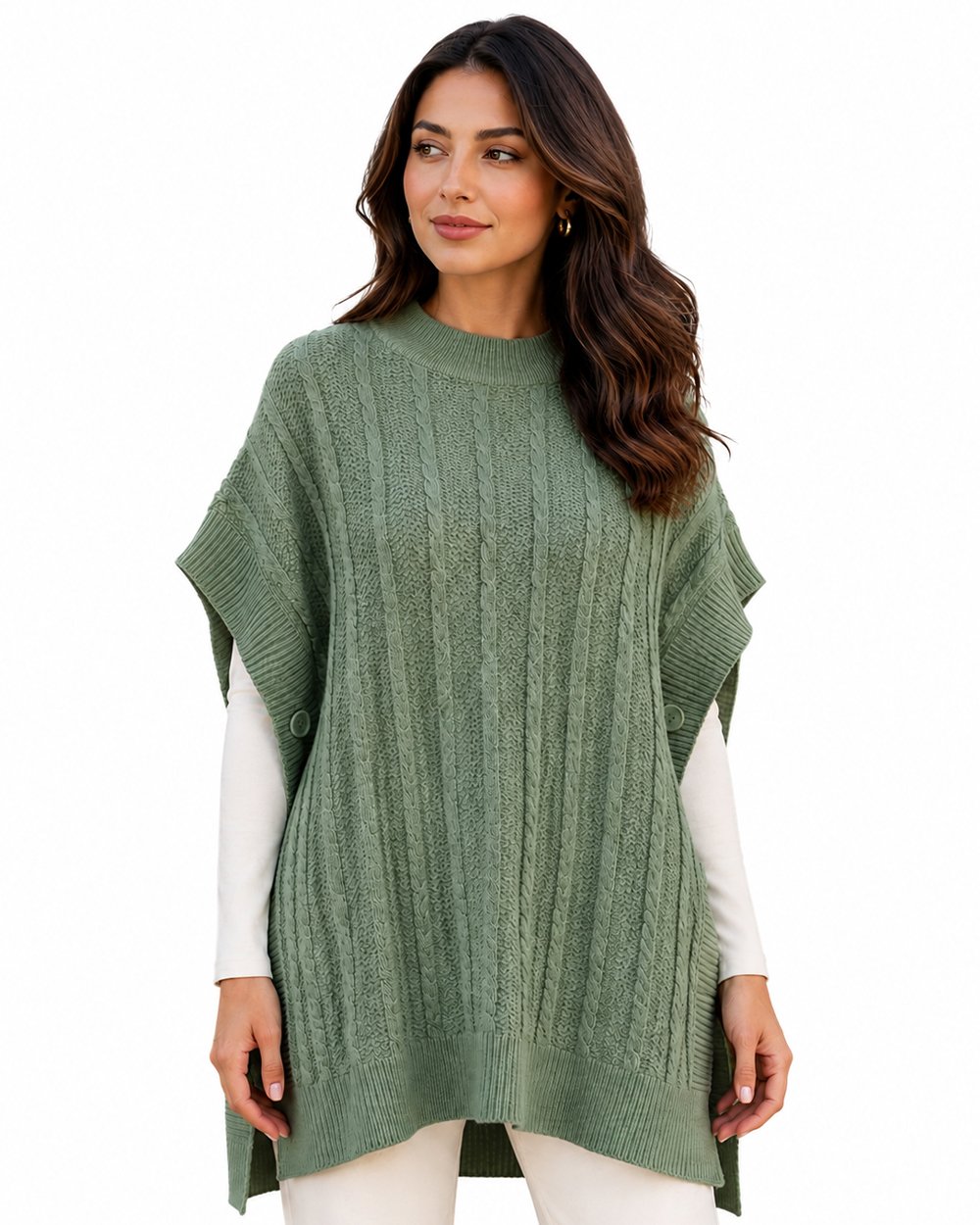 Women Knitted Woolen Poncho